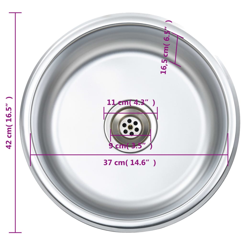 vidaXL Évier de cuisine avec crépine et piège Acier inoxydable