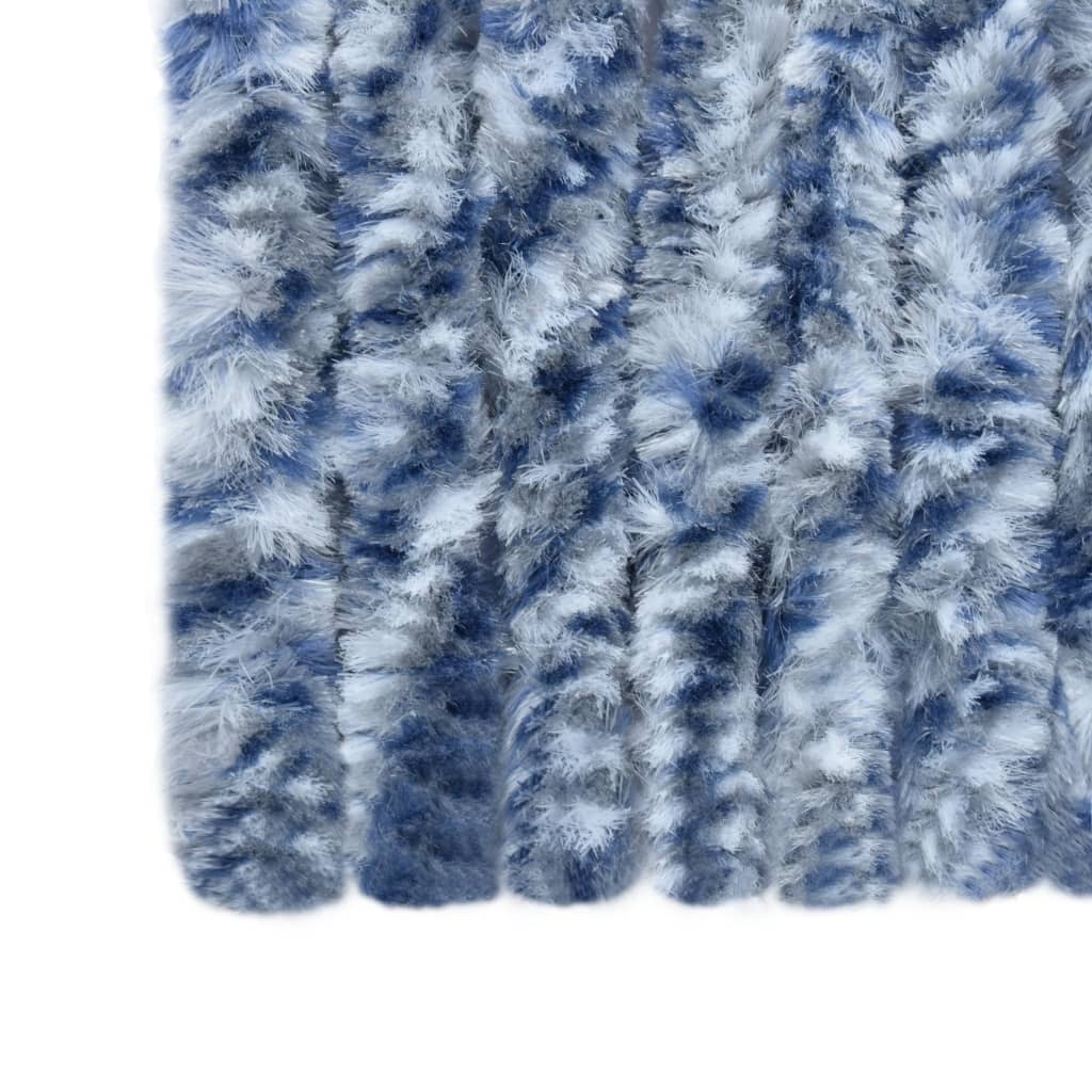 vidaXL Moustiquaire Bleu blanc et argenté 56x185 cm Chenille