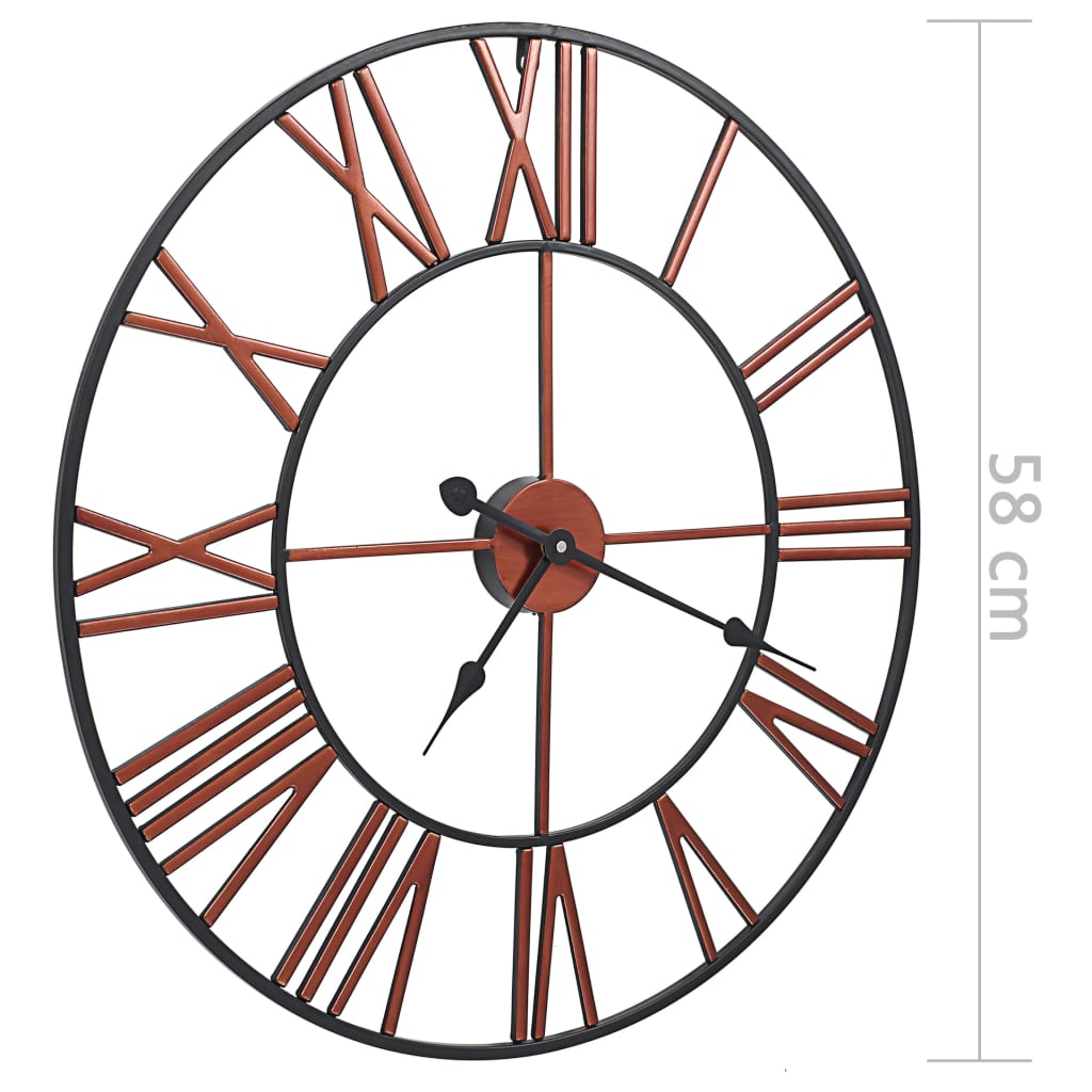 vidaXL Horloge murale Métal 58 cm Rouge