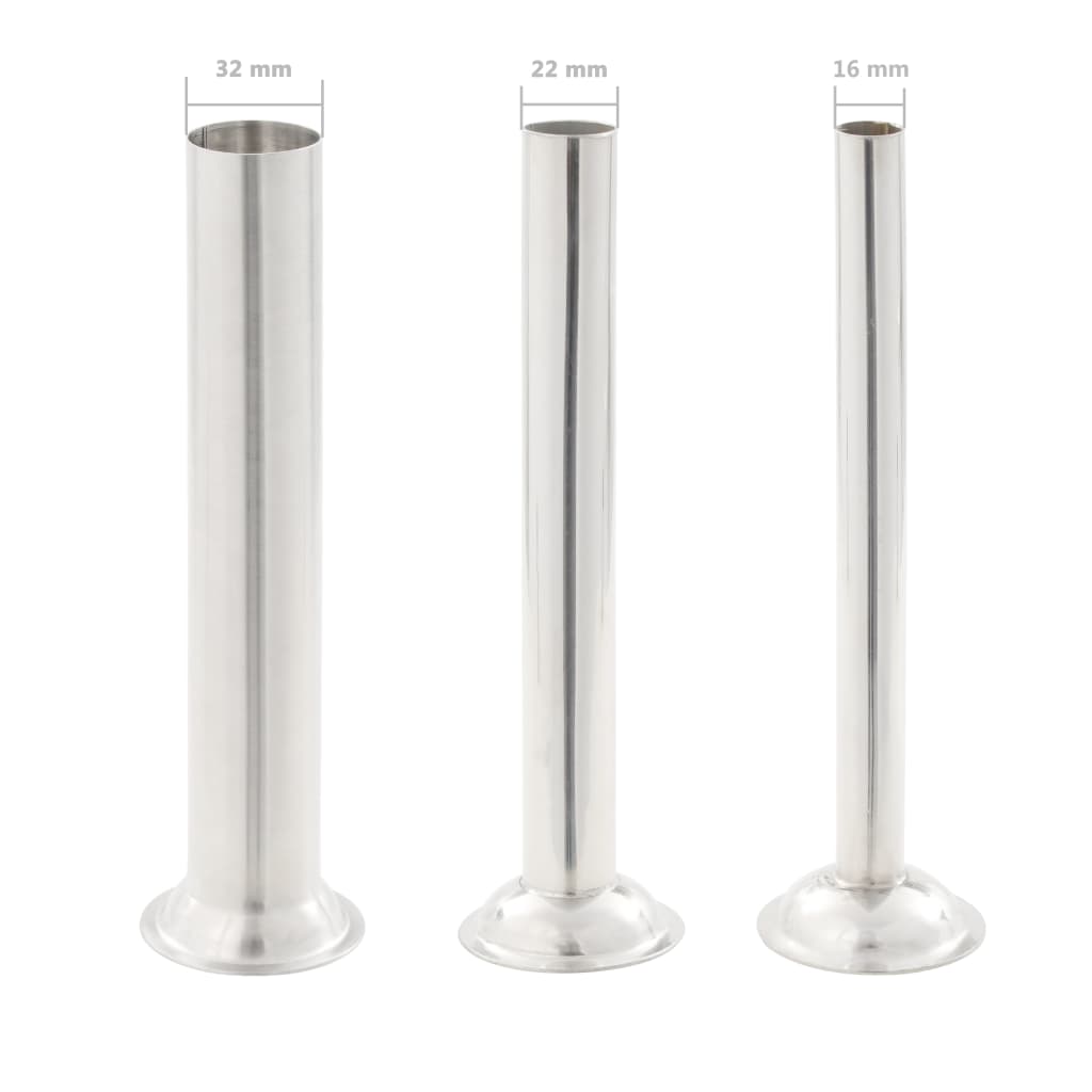 vidaXL Poussoir à saucisse manuel Argenté 3 L Acier inoxydable
