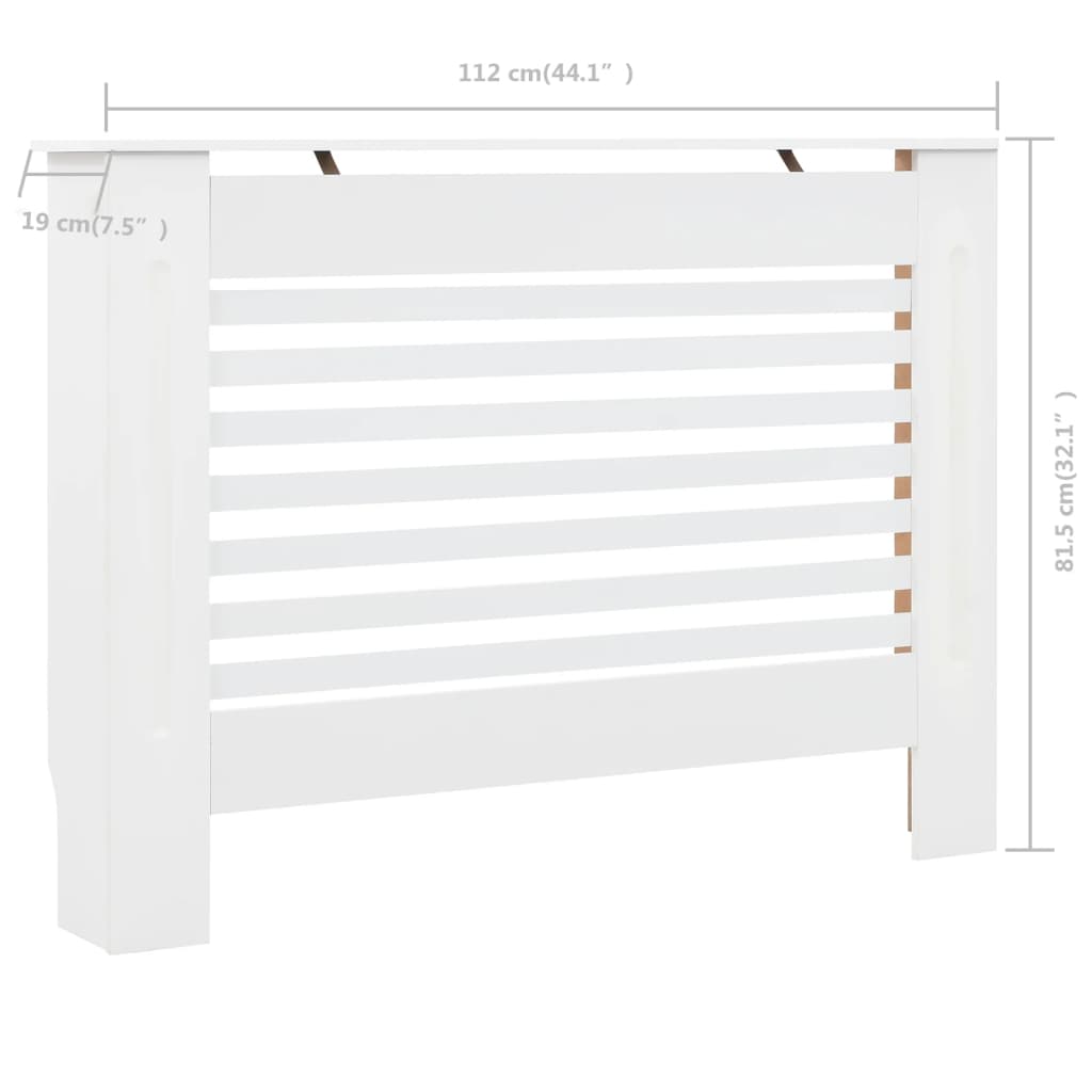 vidaXL Cache-radiateur Blanc 112x19x81,5 cm MDF