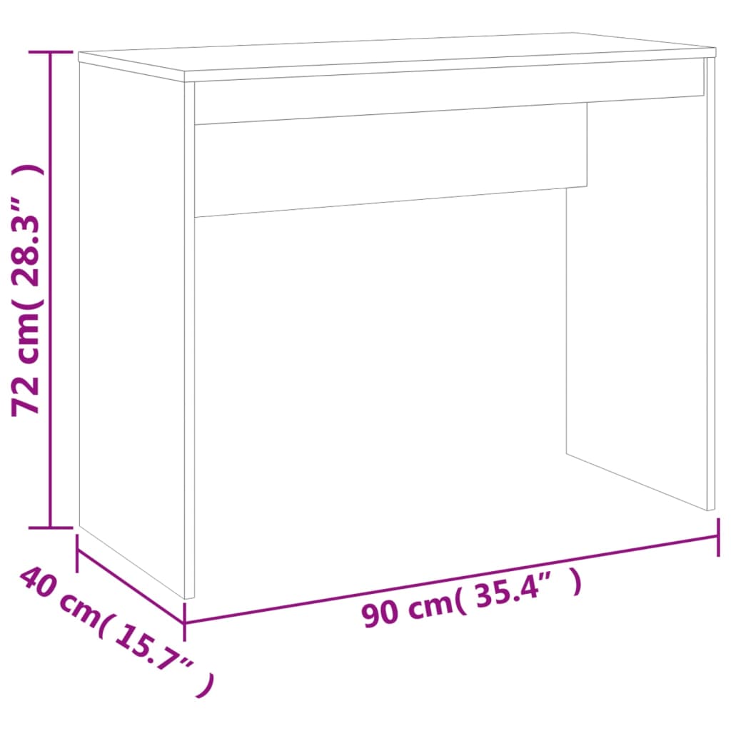 vidaXL Bureau Gris béton 90x40x72 cm Bois d'ingénierie