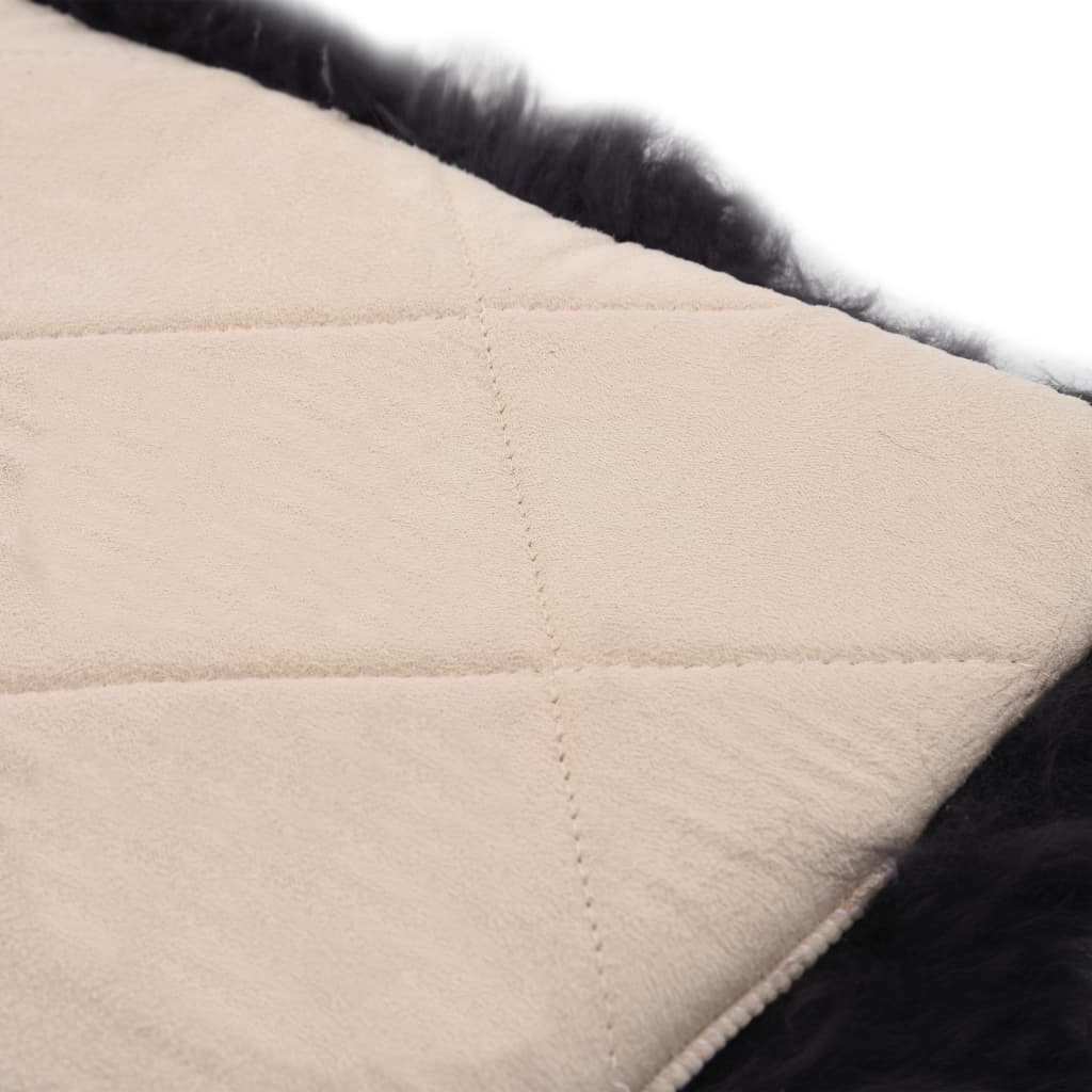 vidaXL Coussins de chaise 2 pcs Gris foncé 40x40 cm Mouton véritable