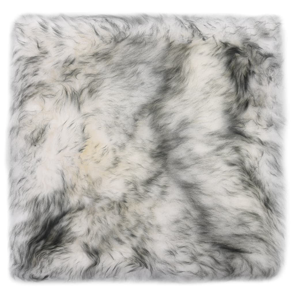vidaXL Coussins de chaise 2 pcs Mélange de gris foncé Mouton véritable
