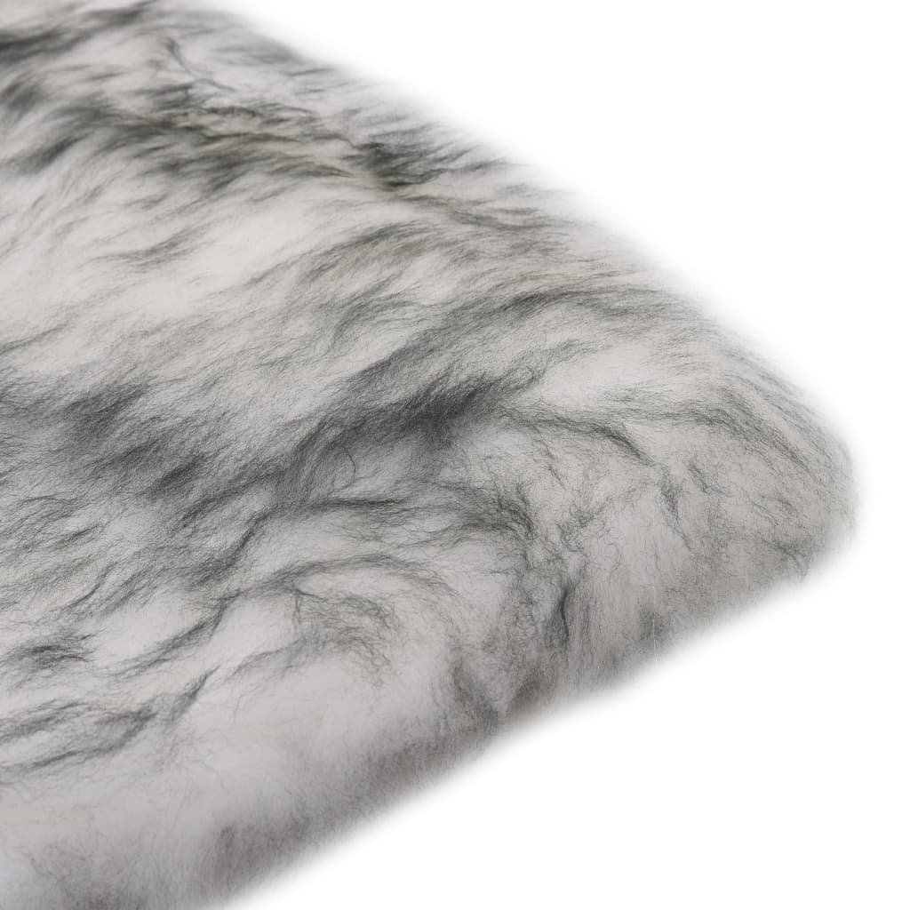 vidaXL Coussins de chaise 2 pcs Mélange de gris foncé Mouton véritable