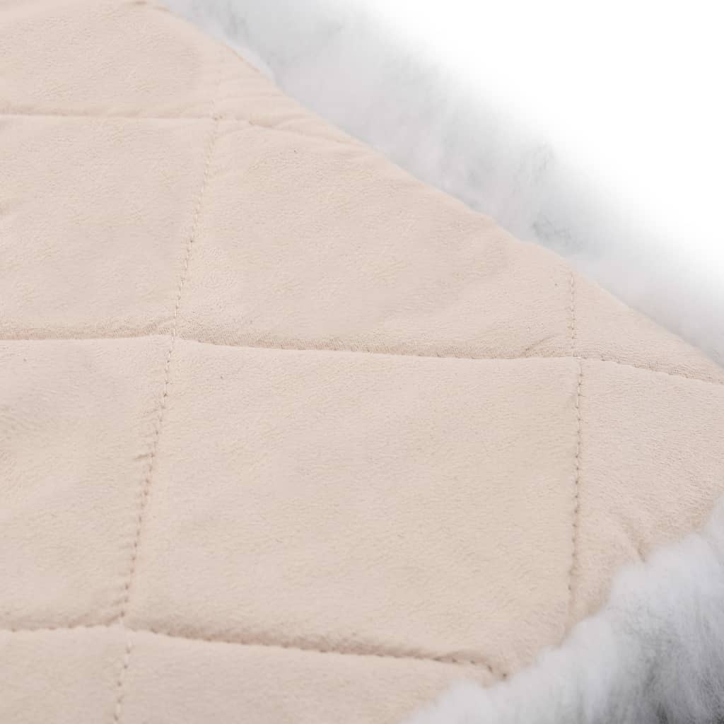 vidaXL Coussins de chaise 2 pcs Mélange de gris foncé Mouton véritable