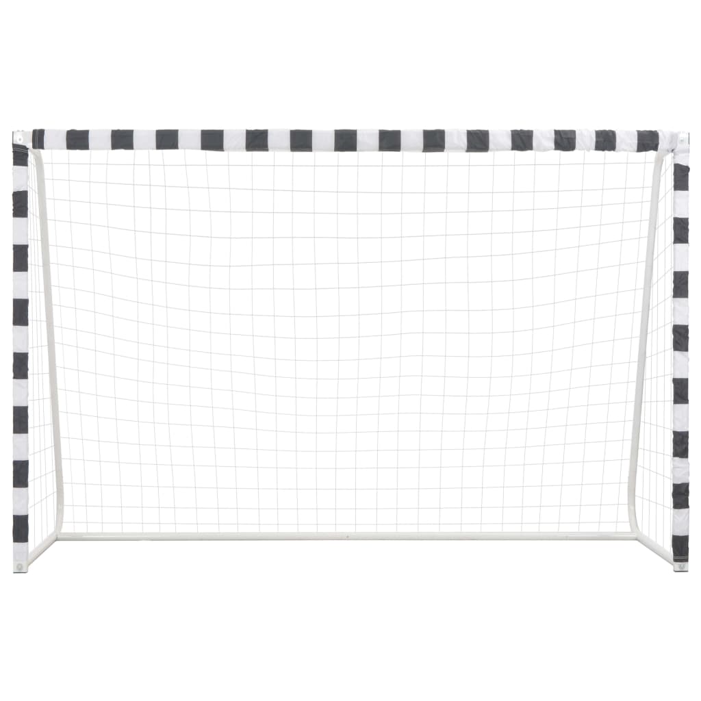 vidaXL But de football 300x200x90 cm Métal Noir et blanc