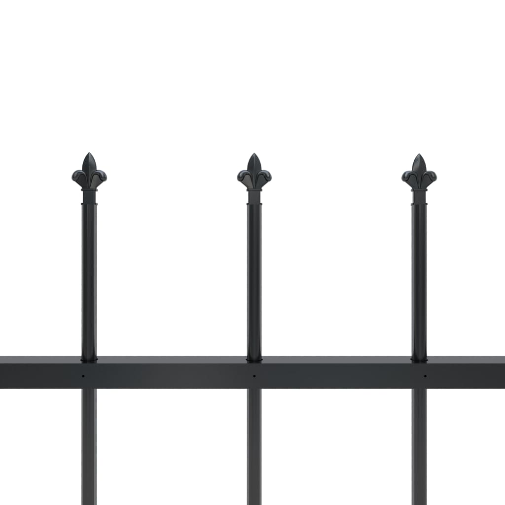 vidaXL Clôture de jardin avec dessus en lance Acier 15,3 x 0,6 m Noir