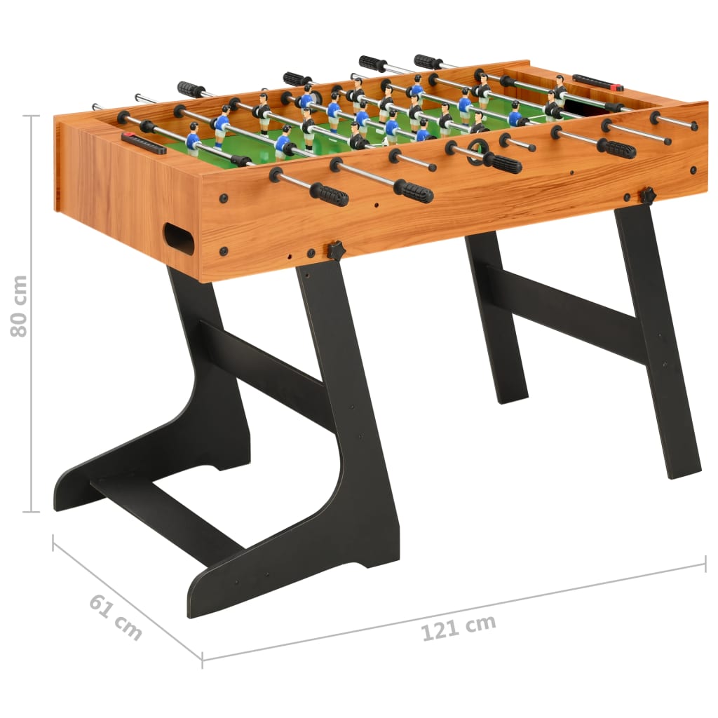 vidaXL Table de football pliante 121 x 61 x 80 cm Marron clair