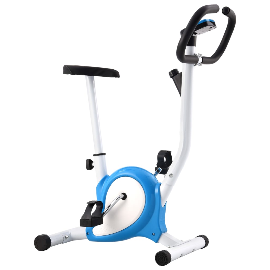 vidaXL Vélo d'appartement avec résistance à courroie Bleu