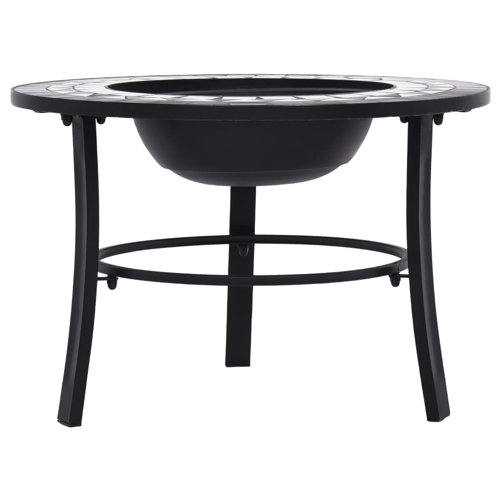 vidaXL Foyer mosaïque Noir et blanc 68 cm Céramique
