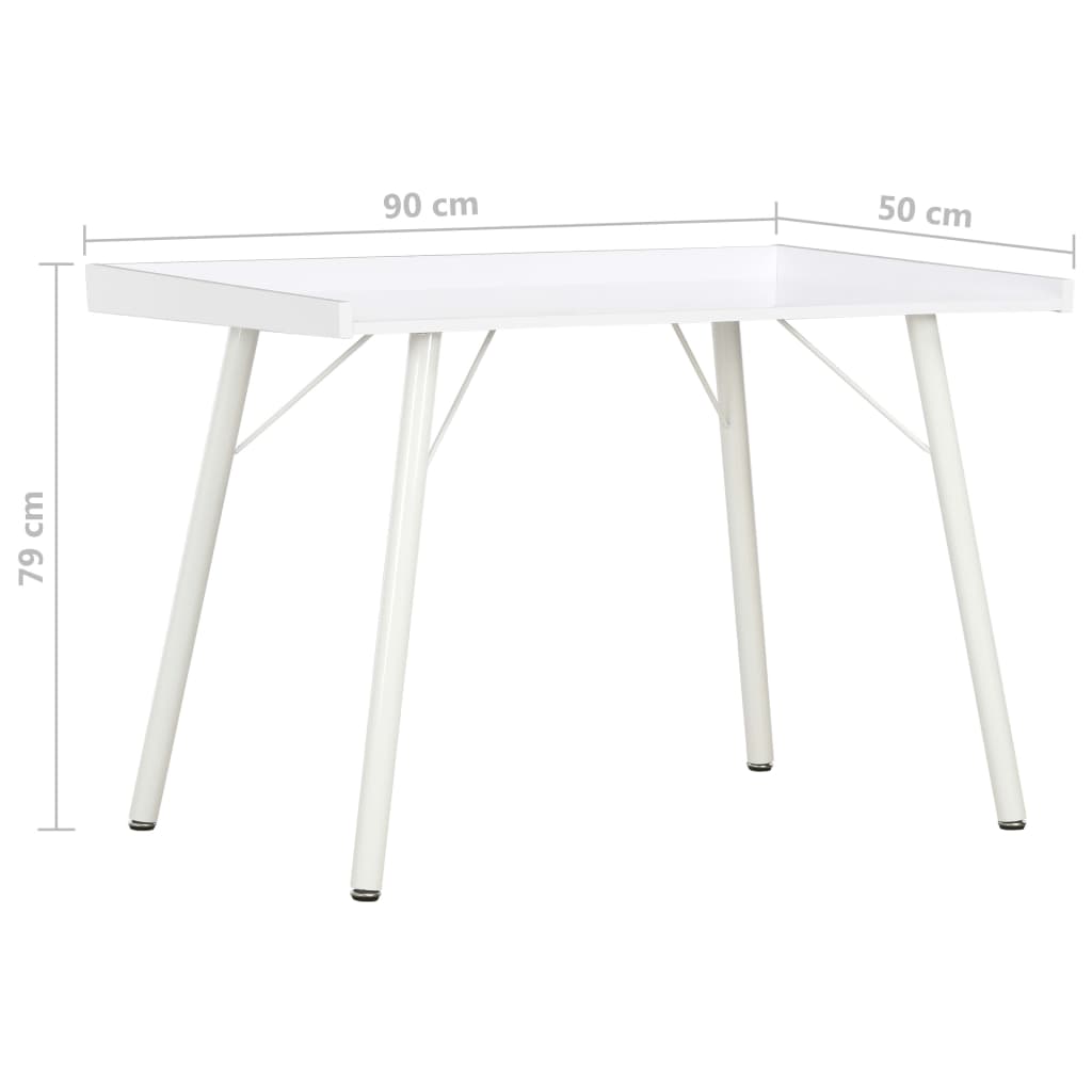 vidaXL Bureau Blanc 90x50x79 cm