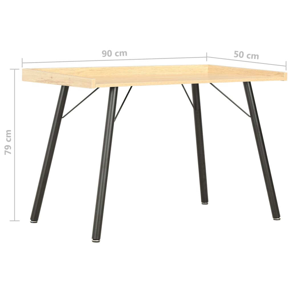 vidaXL Bureau Chêne 90x50x79 cm