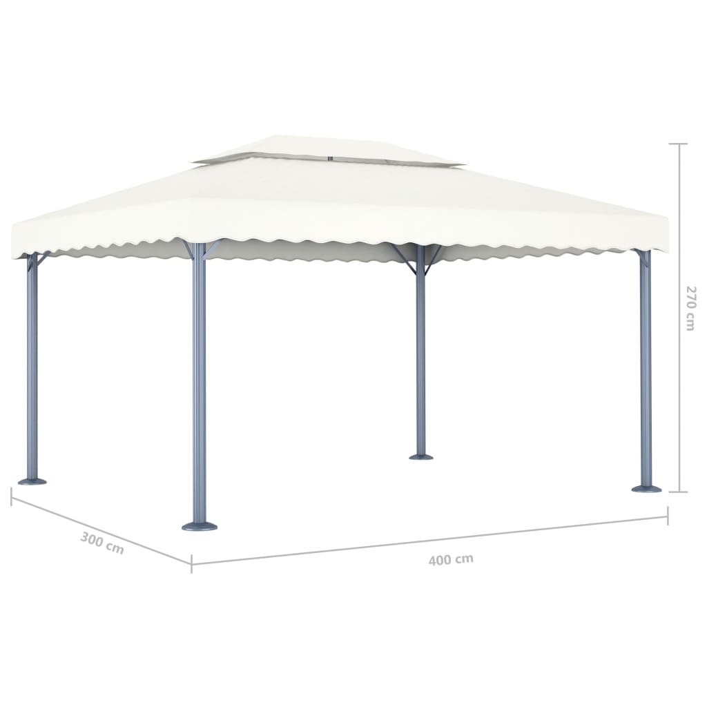 vidaXL Tonnelle 400x300 cm Crème Aluminium