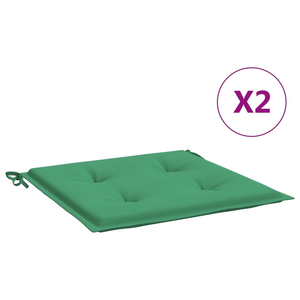 vidaXL Coussins de chaise de jardin 2 pcs vert 50x50x3 cm tissu oxford