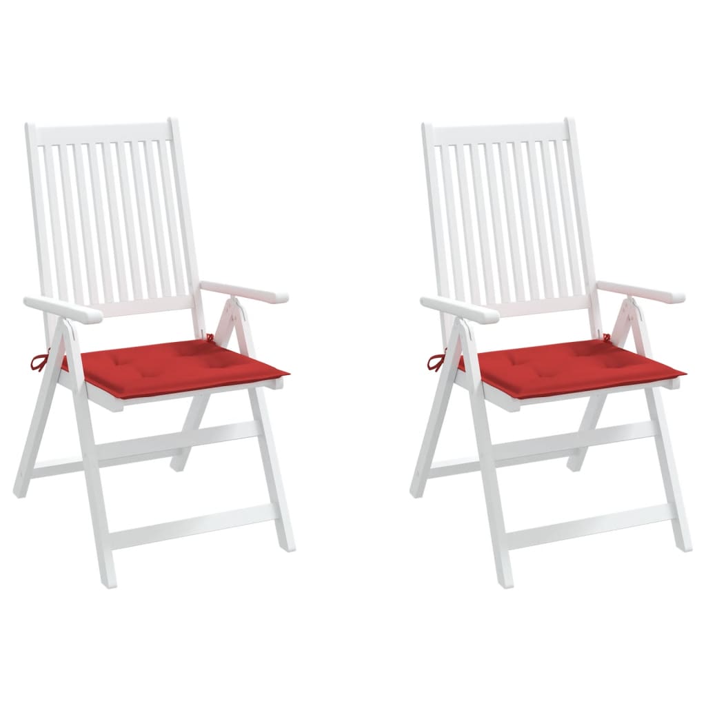 vidaXL Coussins de chaise de jardin 2 pcs rouge 50x50x3cm tissu oxford