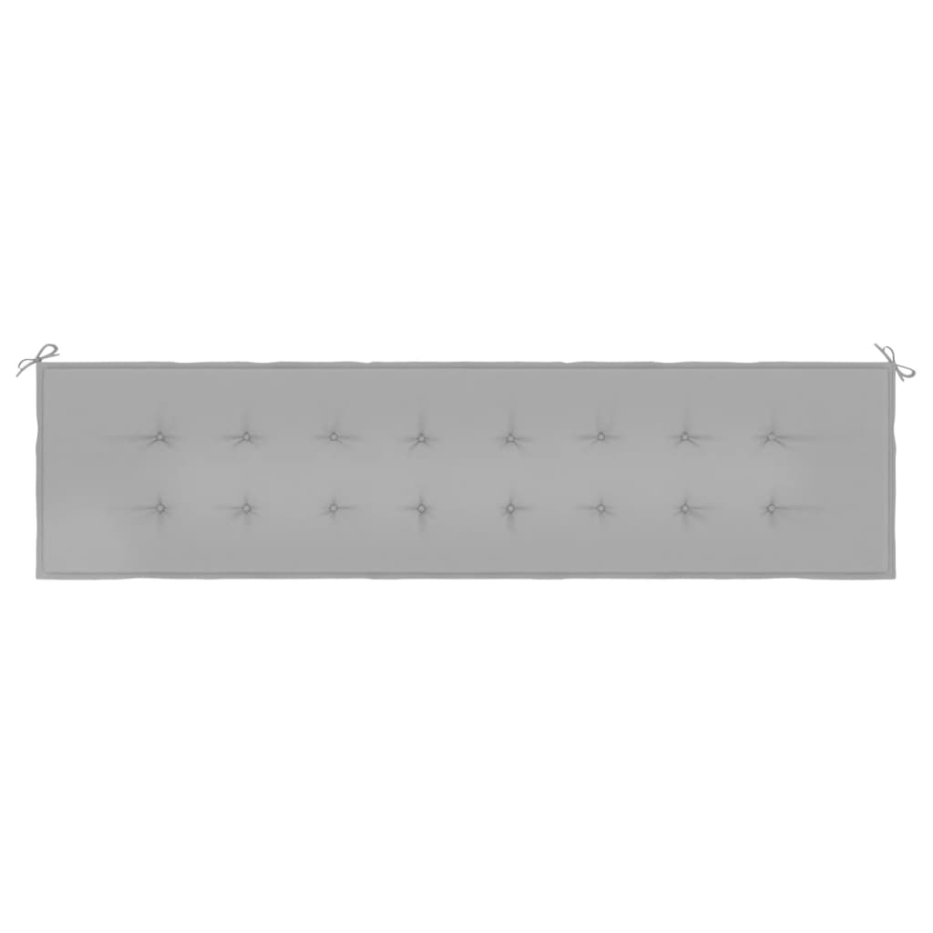 vidaXL Coussin de banc de jardin gris 200x50x3 cm tissu oxford