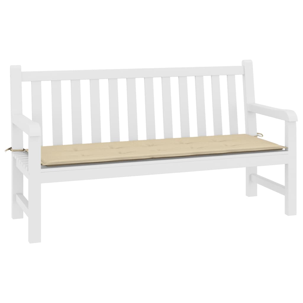 vidaXL Coussin de banc de jardin beige 200x50x3 cm tissu oxford