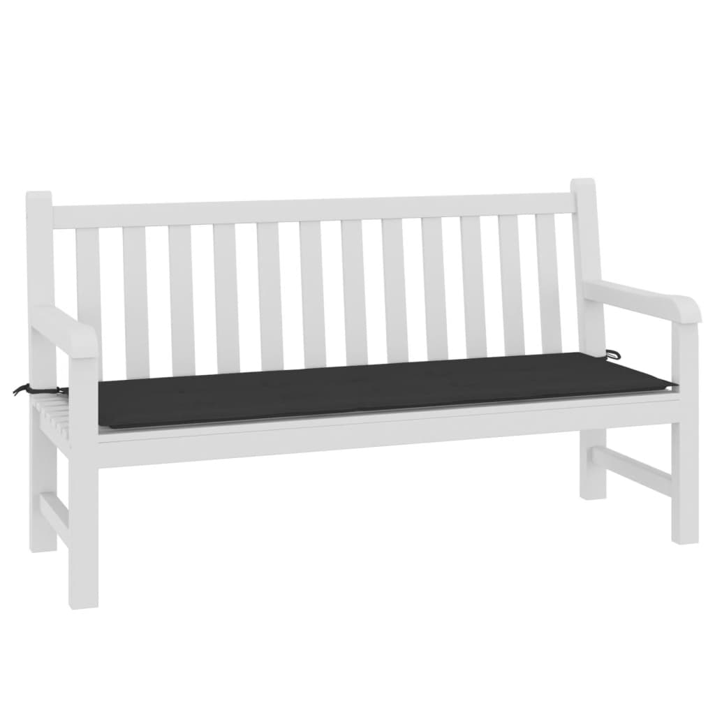 vidaXL Coussin de banc de jardin noir 150x50x3 cm tissu oxford