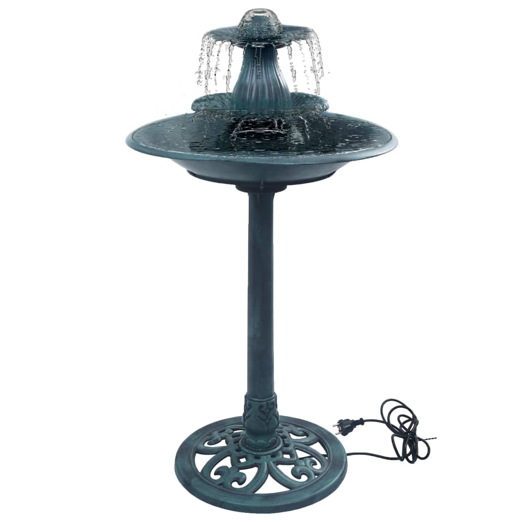 vidaXL Bain pour oiseaux avec fontaine Vert 50x91 cm Plastique