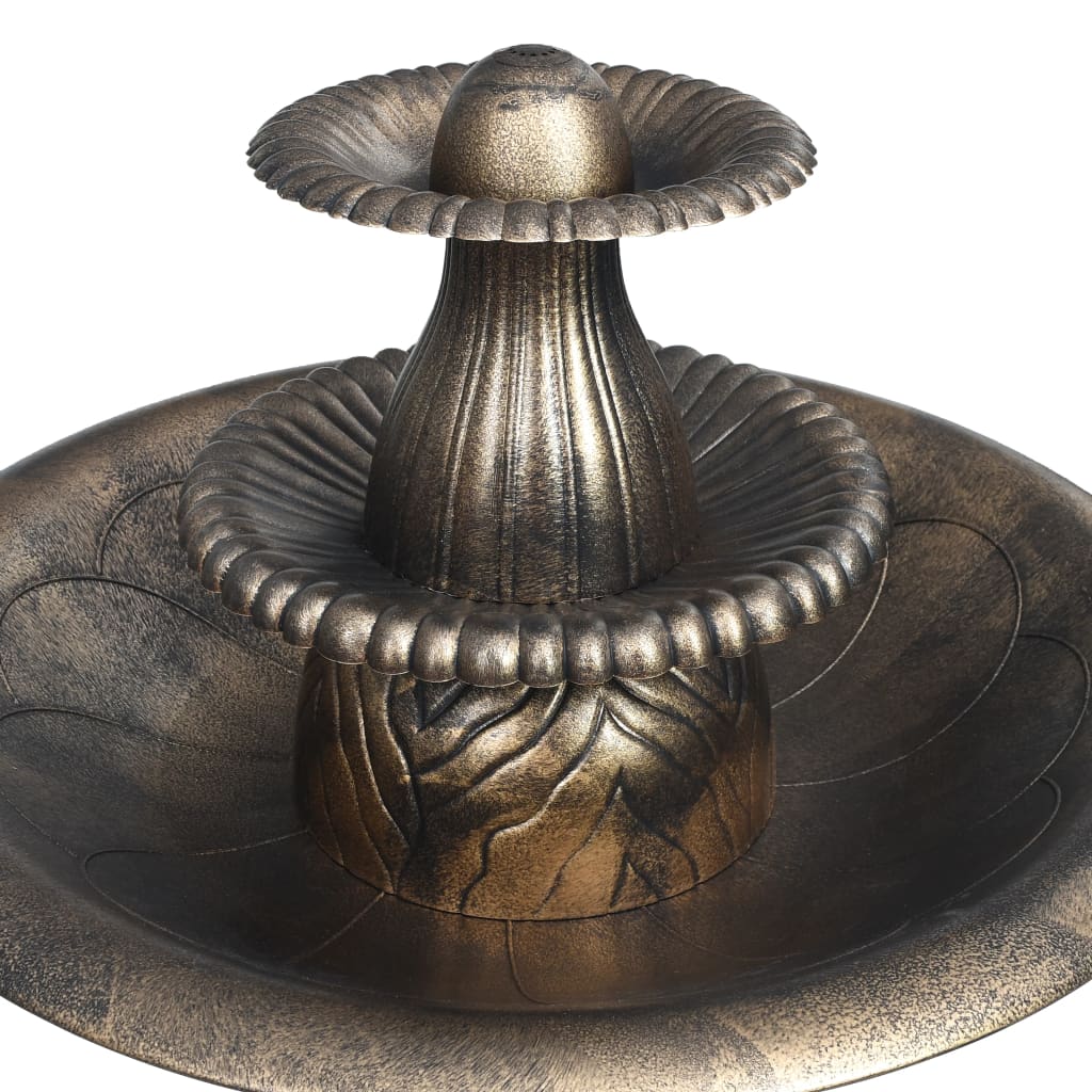 vidaXL Bain pour oiseaux avec fontaine Bronze 50x91 cm Plastique