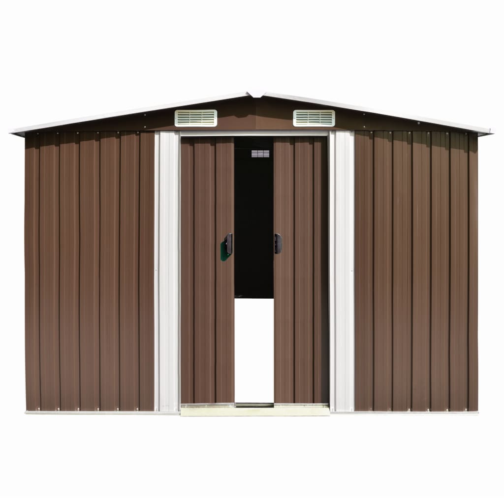 vidaXL Abri de jardin Marron 257x990x181 cm Acier galvanisé