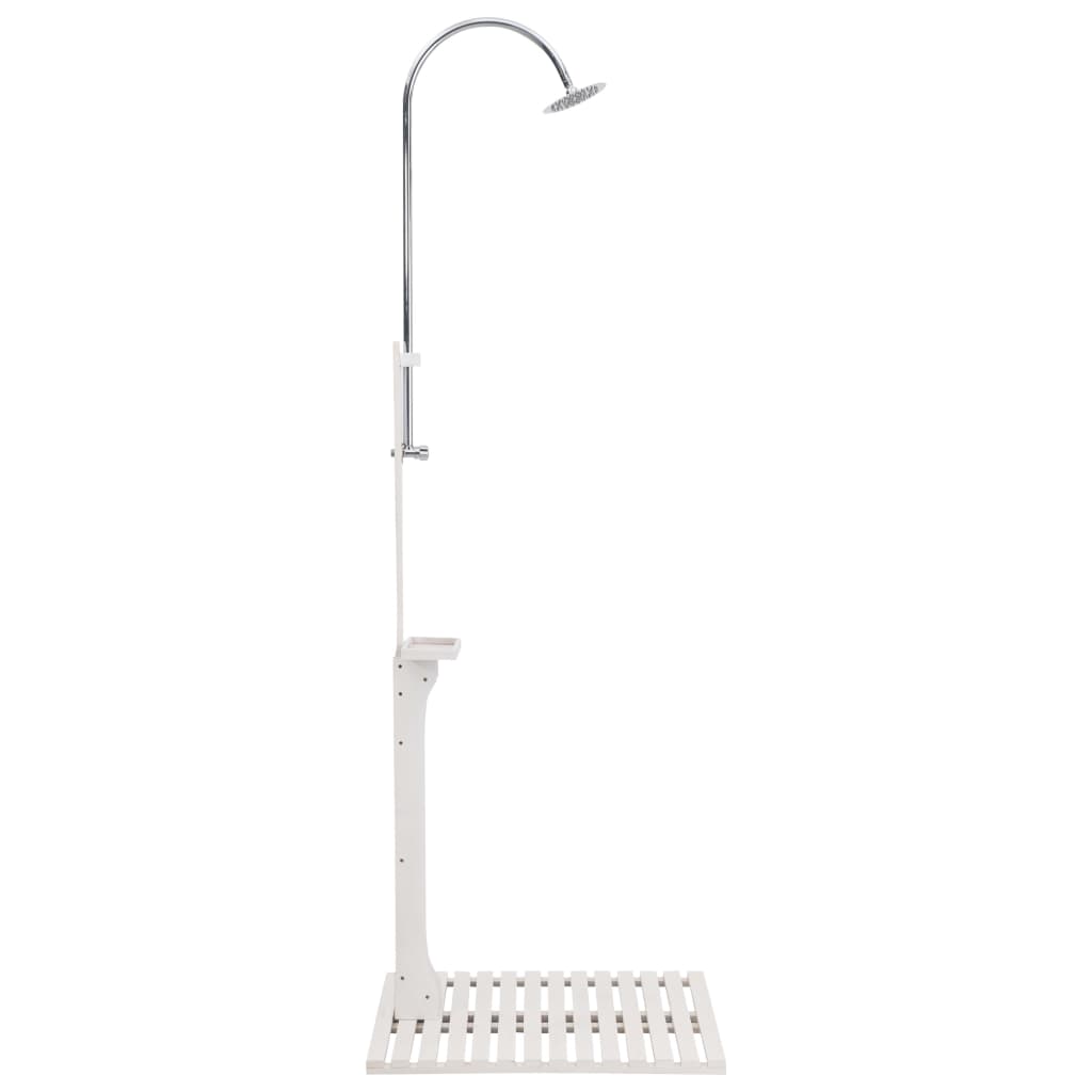 vidaXL Douche de jardin Blanc Bois