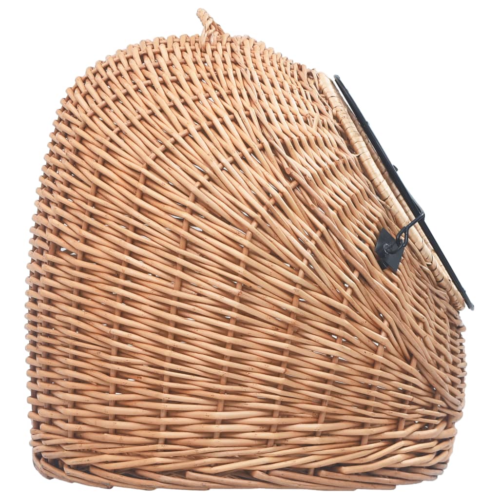 vidaXL Cage de transport pour chats 45x35x35 cm Saule naturel