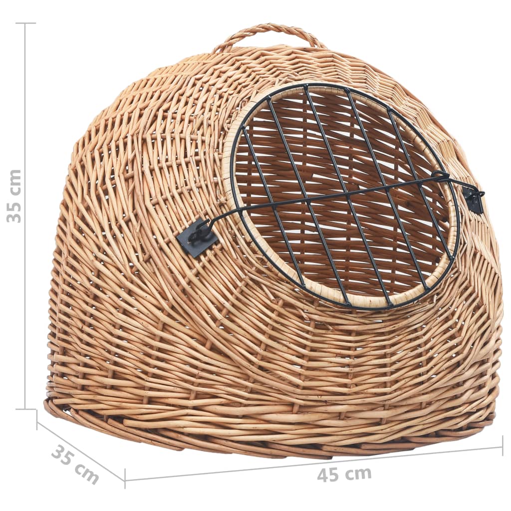 vidaXL Cage de transport pour chats 45x35x35 cm Saule naturel