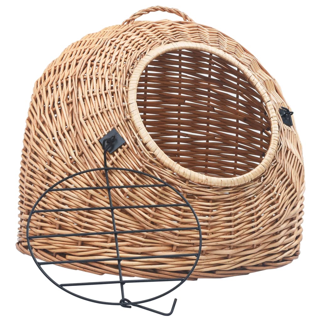 vidaXL Cage de transport pour chats 60x45x45 cm Saule naturel