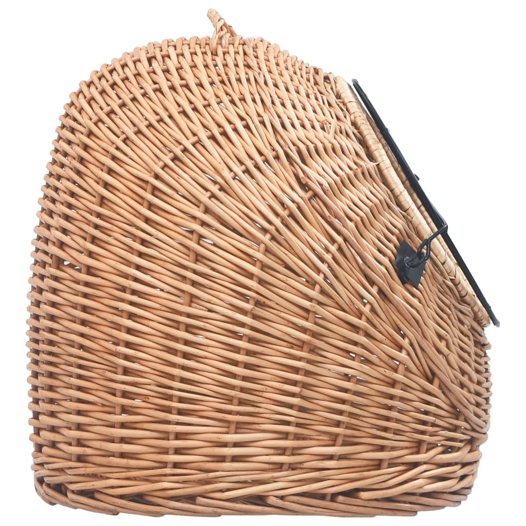 vidaXL Cage de transport pour chats 60x45x45 cm Saule naturel