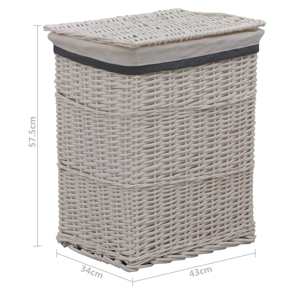 vidaXL Panier à linge Blanc Saule