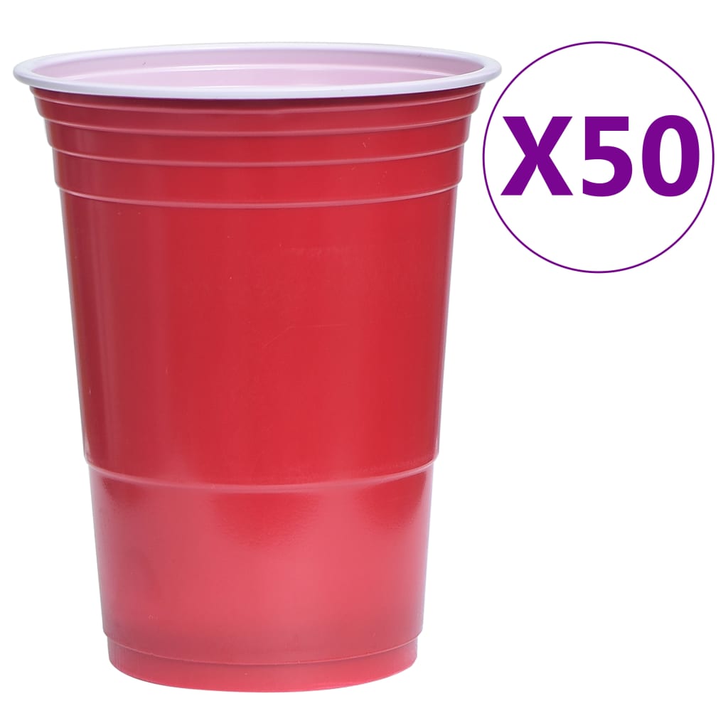 vidaXL Ensemble de table de bière-pong 0,5 L Plastique