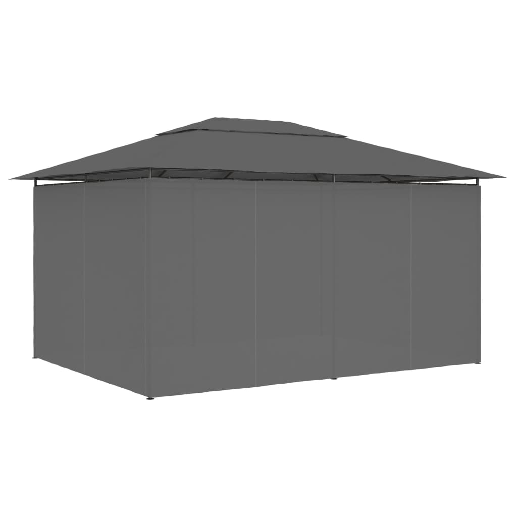 vidaXL Tonnelle de jardin avec rideaux 4 x 3 m Anthracite