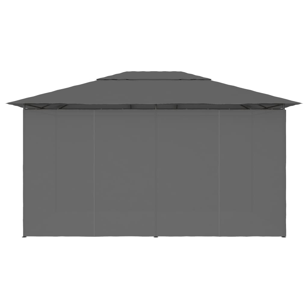 vidaXL Tonnelle de jardin avec rideaux 4 x 3 m Anthracite