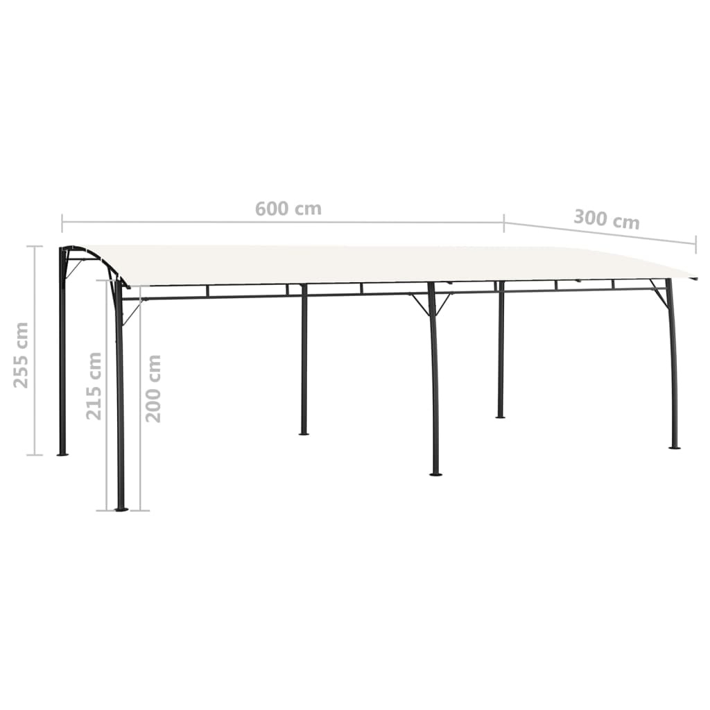 vidaXL Auvent pare-soleil de jardin 6x3x2,55 m Crème