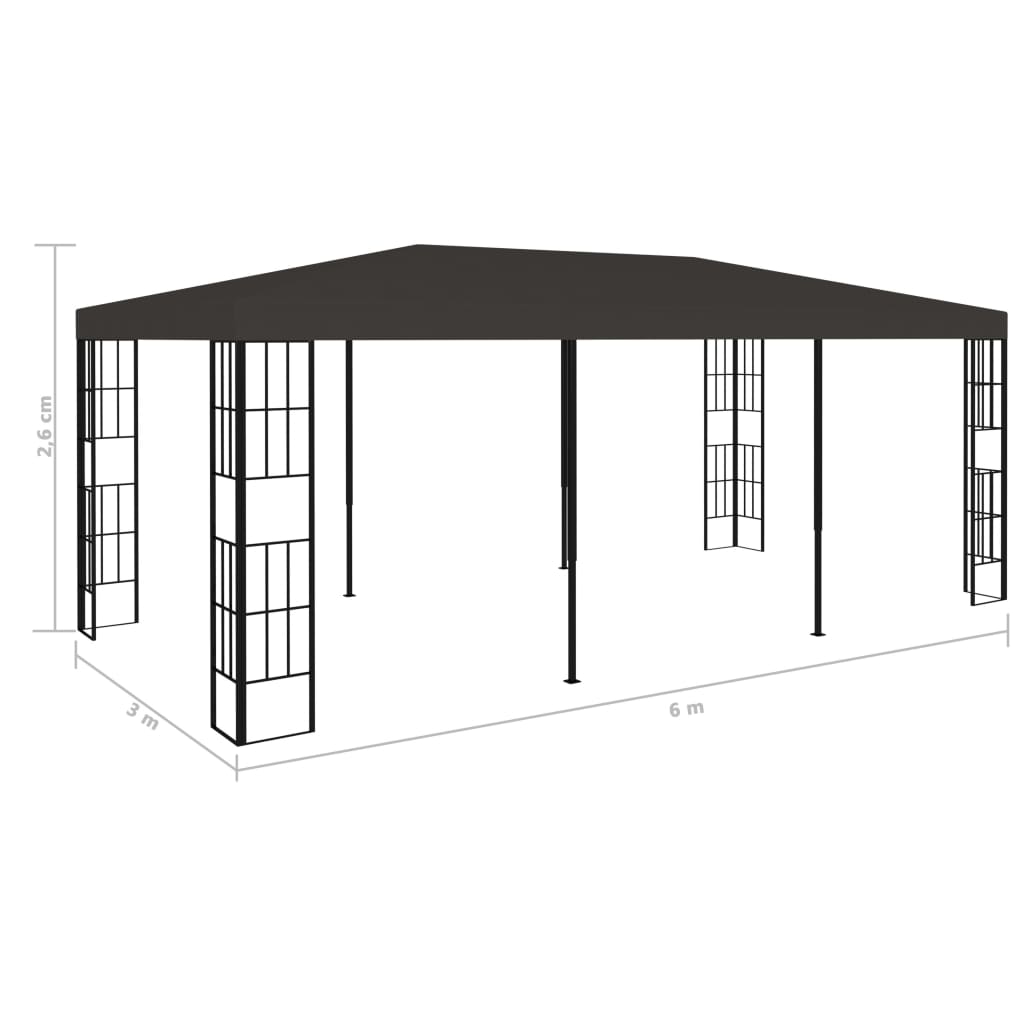 vidaXL Belvédère 3x6 m Anthracite