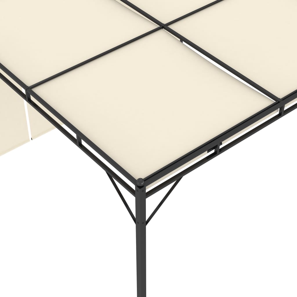 vidaXL Belvédère de jardin avec rideau latéral 4x3x2,25 m Crème
