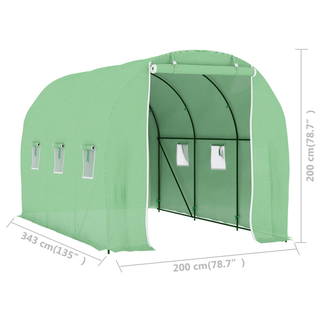 vidaXL Serre 6,86 m² 3,43x2x2 m