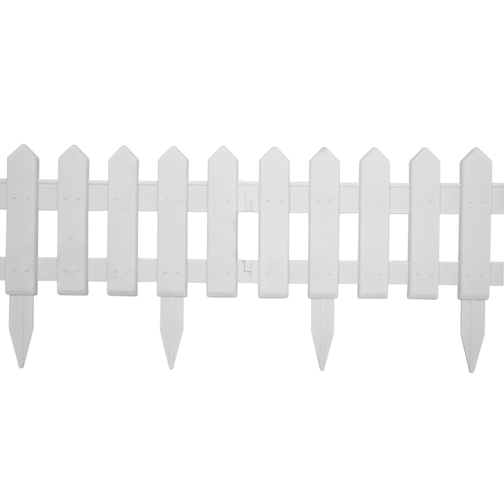 vidaXL Bordures de pelouse 25 pcs Blanc 10 m PP