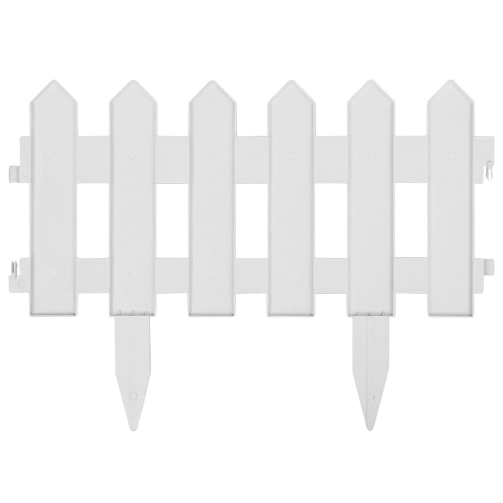 vidaXL Bordures de pelouse 25 pcs Blanc 10 m PP