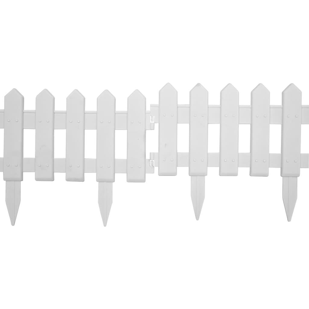 vidaXL Bordures de pelouse 25 pcs Blanc 10 m PP