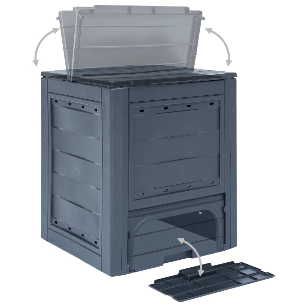 vidaXL Composteurs de jardin 2 pcs Gris 60x60x73 cm 520 L