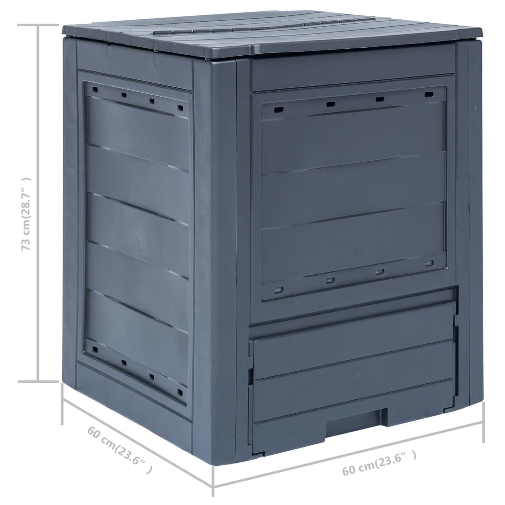 vidaXL Composteurs de jardin 2 pcs Gris 60x60x73 cm 520 L