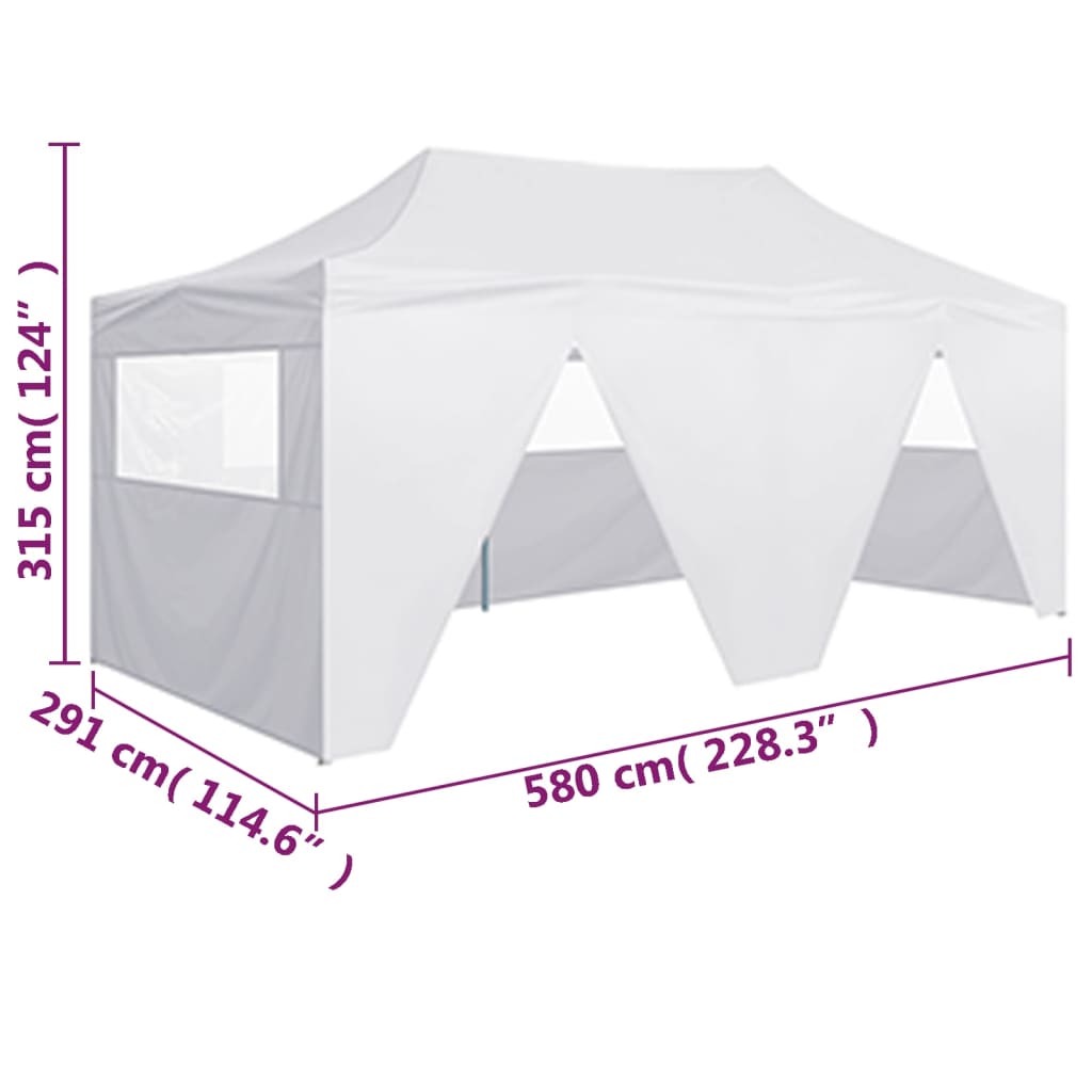 vidaXL Tente de réception pliable avec 4 parois 3x6 m Acier Blanc