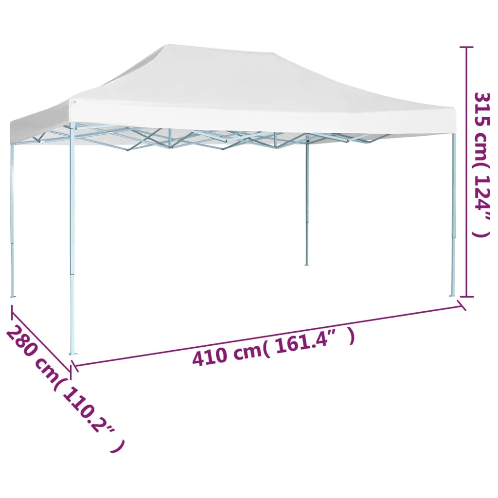 vidaXL Tente de réception pliable professionnelle 3x4 m Acier Blanc