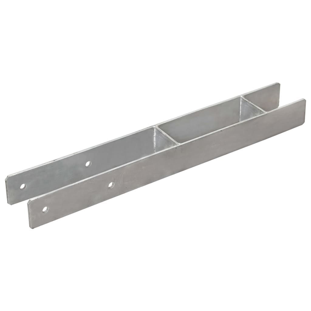 vidaXL Piquets de clôture 2 pcs Argenté 7x6x60 cm Acier galvanisé