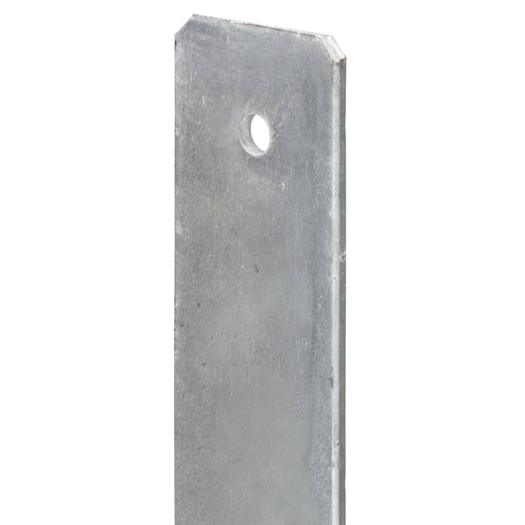 vidaXL Piquets de clôture 2 pcs Argenté 7x6x60 cm Acier galvanisé