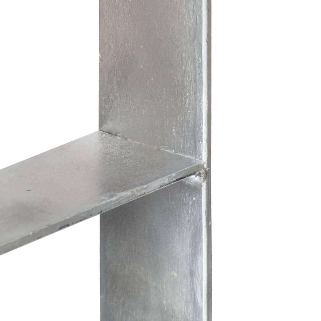 vidaXL Piquets de clôture 2 pcs Argenté 7x6x60 cm Acier galvanisé