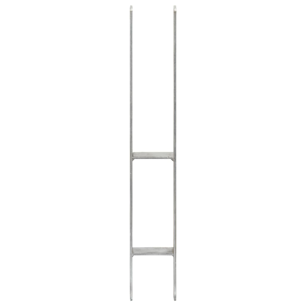 vidaXL Piquets de clôture 2 pcs Argenté 8x6x60 cm Acier galvanisé
